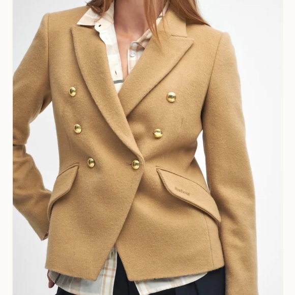 Barbour Women's Darly Camel Blazer with Gold Buttons - Picture 6 of 8
